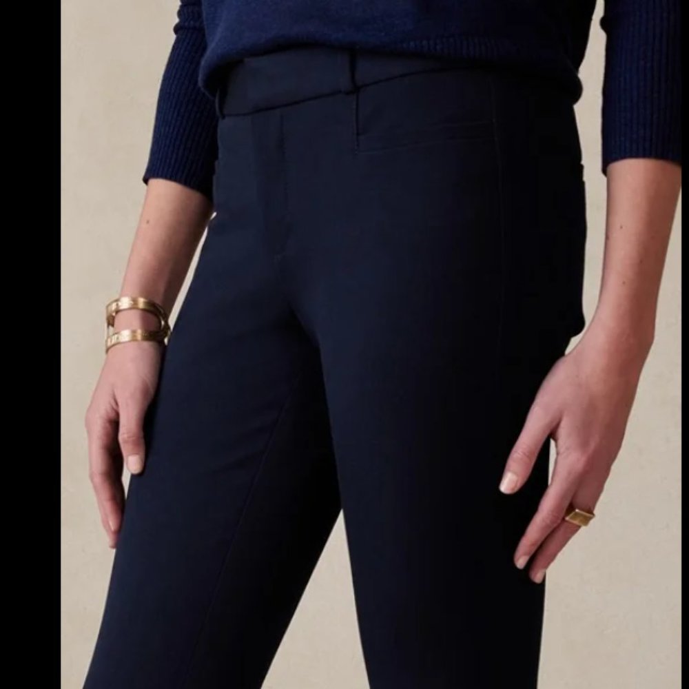 NWT Banana Republic Washable Bi-Stretch Modern Sloan Pants Size 16 Navy